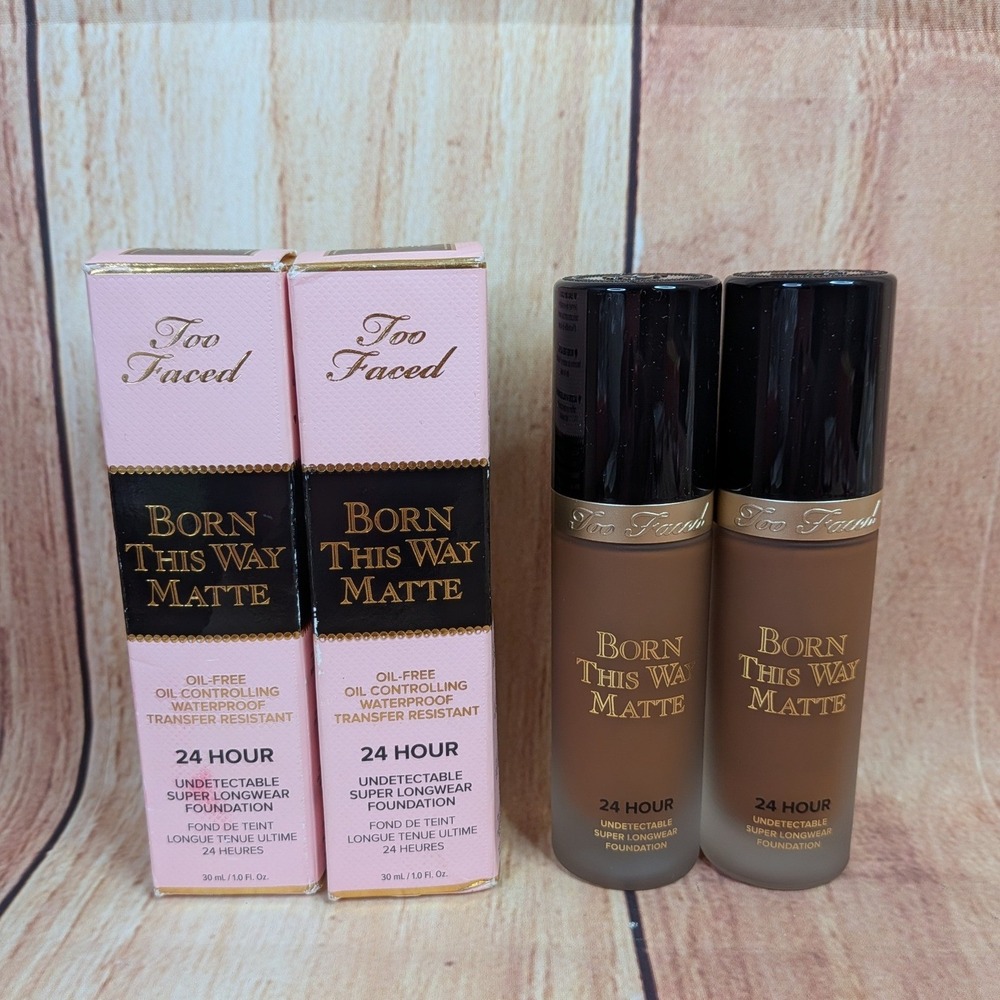 2 Pk Too Faced Born This Way Matte Foundation 24 Hour Ganache 1.0 oz